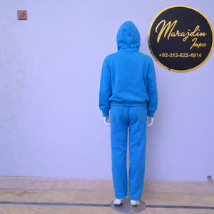 Ensemble deux pièces de survêtements de sport longs, amples et oversize, comprenant un sweat à capuche uni et un pantalon de jogging - Product Image 4