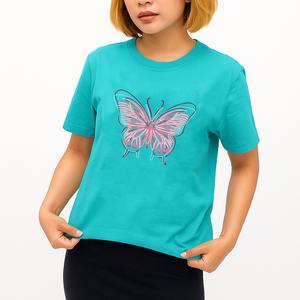 Camisetas de manga corta de algodón orgánico 100%, camisetas sólidas informales personalizadas para niñas, camisetas con estampado de sublimación de Bangladesh para mujeres - Product Image 3