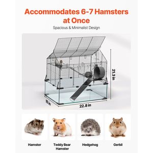 22.8X15X21.3 gabbie per topi per animali domestici casa portatile per criceti per ratti porcellini d'India gabbia per piccoli animali trasparente a 360 gradi - Product Image 3
