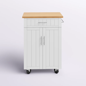 Islas de Cocina de Bambú y Metal de Vietnam, Color Natural/Blanco/Negro, Almacenamiento Móvil, Diseño Moderno - Product Image 4