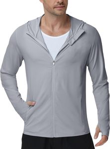 Sudadera con Capucha Gris para Hombre, Último Modelo, Corte Regular, Algodón French Terry, Color Sólido Informal, con Bolsillo, Cierre de Cremallera, Bordada, para Invierno - Product Image 6