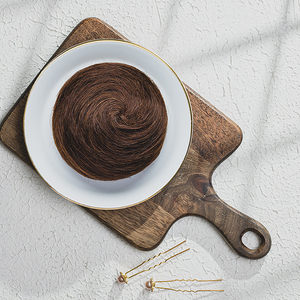 Extension de cheveux châtain style chignon donut (cheveux humains naturels) – Chignon instantané type scrunchie pour femme - Product Image 1