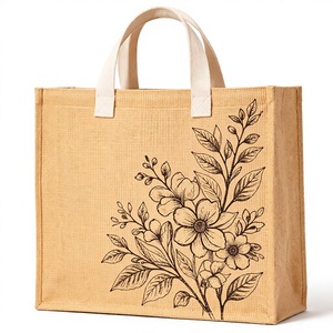 Eco Friendly Jute Tote Bag Printed Quote Reusable Wedding Exhibition Gift Wine Bag Custom Logo Wholesale Groceries Shops Top - Product Image 1