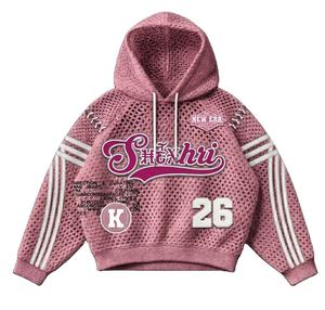 Sudadera con Capucha Roja de Corte Regular, Transpirable, Tejida, para Invierno, Estilo Urbano, con Estampado de Camuflaje, Disponible y Personalizable 2026 - Product Image 4