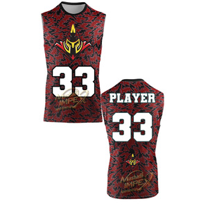 Custom Sublimated Breathable Team Player Name 7v7 Flag Football Men's Adult <b>Compression</b> Crew Neck Sleeveless Spandex/Polyester - Product Image 3