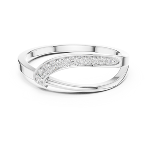 Anillo Cruzado de Oro Blanco de 14K con Diamantes Cultivados en Laboratorio de Corte Redondo y Pavé Curvo, 1 Quilate, Chapado en Rodio de Lujo, Oro Rosa/Amarillo para Mujer - Product Image 1