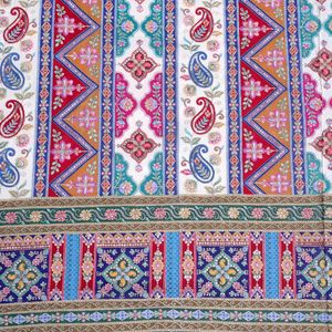 Tela de crepé color marfil con bordado de hilo fino, 54 pulgadas, ligera, con lentejuelas brillantes y diseño floral, material de bordado Daman para Kurti - Product Image 6