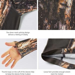 เสื้อยืดแขนยาวคุณภาพดีที่สุดสำหรับผู้ชาย ขายส่ง MOQ ต่ำ เสื้อยืดลายพรางสำหรับล่าสัตว์กลางแจ้งสำหรับผู้ชายแบบสั่งทำ - Product Image 5