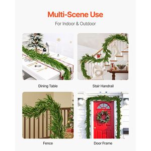 Ghirlanda Natalizia Realistica di Pino Norfolk da 2,7 m, Fogliame Artificiale Verde per Decorazioni Interne Festive - Product Image 6