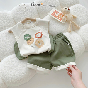 Ensemble pyjama décontracté en gros pour garçons : T-shirt à manches courtes et short, imprimé dessin animé, vêtements d'intérieur pour tout-petits - Product Image 5