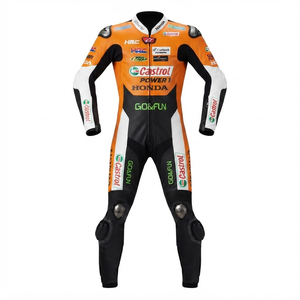 Combinaison de course sur circuit professionnelle pour homme Zonda / Traje sur mesure en cuir de vache/crocodile avec protection de niveau 2 - Product Image 1