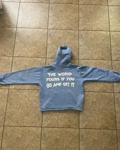 Sweat-shirt à capuche rouge à manches longues en coton, style décontracté avec impression de slogan au dos, pour adultes, unisexe, style automne 2026 - Product Image 3