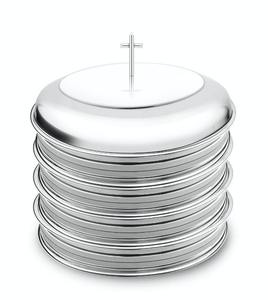 Premium Stainless Steel Triple Tray Holy Communion Set 120 Cups Stable Bottom Ring Elegant <b>Mirror</b> Finish Dishwasher Safe Deluxe - Product Image 1