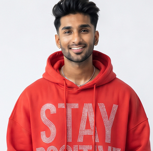 Men's Baggy Rhinestone Hoodies Full Sleeve Pullover Heavy Weight 450GSM Boxy Winter Street Wear Drop Shoulder Sweat Hoodies Men - Product Image 5