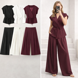 Conjuntos de Dos Piezas para Mujer en Oferta, Logotipo Personalizado, Cuello Halter, Sin Mangas, Pijama, Conjunto de 2 Piezas, Conjuntos de Ropa para Niñas al por Mayor - Product Image 2