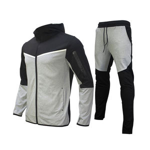 High Quality <b>Winter</b> Printed Solid Color Breathable Quick Dry 100% Cotton Lightweight Drawstring Closure Hooded Joggers Set - Product Image 1