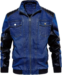Chaqueta de Piel de Oveja Sintética para Hombre, Manga Larga, Ligera, con Bordado Personalizado, Estilo Motero, Duradera - Product Image 2