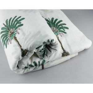 Tissu de coton imprimé de palmier, pour femmes, bloc tissu imprimé de légumes, robe indienne, par cour, vêtements féminins, blanc sur vert, nouvelle collection - Product Image 2