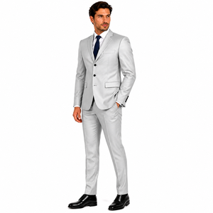 Custom Logo Mens Formal Suit 3 Button Notch Lapel Business Suit Coat Trousers <b>Set</b> Solid Color Custom Men Business Suit <b>Set</b> - Product Image 5