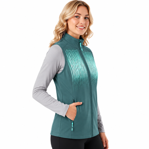 Chaleco Térmico para Mujer, Cortavientos, Transpirable, Ligero, con Cierre Frontal, para Senderismo de Verano, Color Verde - Product Image 1
