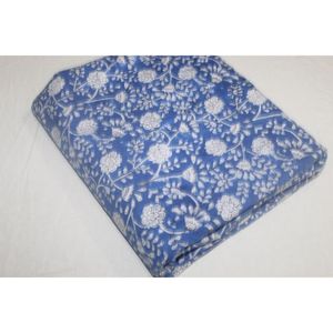 Tela de Algodón Azul y Blanco con Estampado Artesanal Hindú, Estampados Naturales, Vestidos Ligeros para Niños, Decoración para Cortinas y Bolsos - Product Image 3