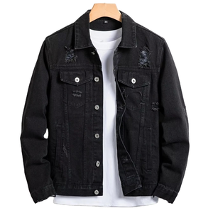 Chaquetas de Mezclilla Recubiertas para Hombre, Estilo Urbano, Primavera 2026, Personalizadas, Impermeables, Transpirables, con Cuello Alto y Logotipo Frontal, Alta Calidad, Venta al Por Mayor - Product Image 1