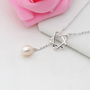 Collar con Colgante de Plata S925 para Mujer, Accesorio DIY con Perla, Soporte Vacío, Colgante de Estrella de Cinco Puntas, Cadena para Clavícula - Product Image 3