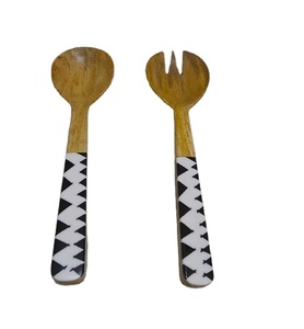Best Quality Acacia Wood Handmade <b>Spoon</b> and Fork Set Eco-Friendly Minimalist Design for Giveaways Customizable From India - Product Image 1