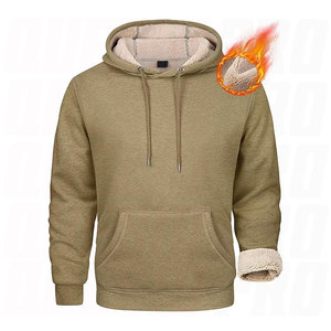 Winter Ready Mens Heavy Sherpa Fleece Lined Hoodie Thick Pullover Hooded Sweatshirt Stitch Oem Screen Printing Hoodies - Product Image 1