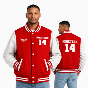 Custom Red Greek Letter <b>Varsity</b> <b>Jacket</b> Embroidered Sorority Style Letterman <b>Jacket</b> for Women OEM College Inspired <b>Bomber</b> Coat - Product Image 4