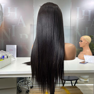 Precio de fábrica 100% Raw Virgin Vietnamita Peluca de encaje humano Hueso Recto Color negro natural Super Extensiones de cabello dibujado Doble - Product Image 1