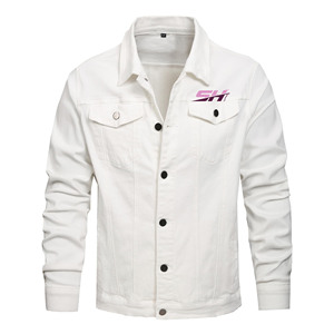 New Design <b>Men</b> Denim <b>Jacket</b> Fashion Denim <b>Jacket</b> With Custom Logo Oem Odm Manufacturing Best Selling <b>White</b> Denim <b>Jacket</b> <b>Men</b> - Product Image 1