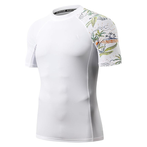 T-shirt de compression athlétique pour homme, Rash Guard à manches courtes, protection UV, personnalisation de marque OEM - Product Image 2