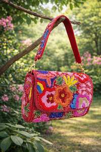 Bolso de hombro para mujer, bolsos de verano con asa superior, patrón de hojas de helecho, bordado, regalo para accesorios de noche - Product Image 3