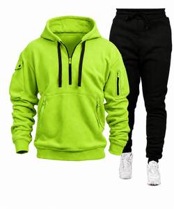 Ensemble de survêtement unisexe SANGLASPORTS respirant 100 % coton, imprimé hiver, à capuche, deux pièces, streetwear, vêtements de sport doux et légers - Product Image 1