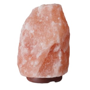 Lampe de sel de l'Himalaya naturelle et écologique, ronde, en cristal brut, couleur rose, décoration d'intérieur, pierre Feng Shui sur base en bois - Product Image 5