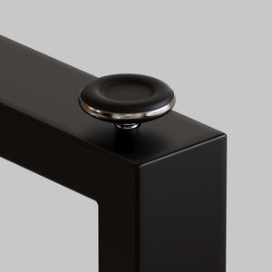 Tavolo da pranzo rettangolare moderno e minimalista da 51 pollici per 4-6 persone con piano in vetro temperato da 0,31 pollici, gambe in metallo cromato nero, stile minimalista - Product Image 6