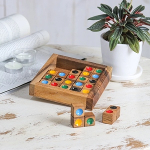 Wooden Sliding Tile <b>Puzzle</b> Game With Colorful Colored Dots Interactive Brain Teaser Toy For Logic Skill Development Play And Fun - Product Image 4