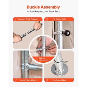 Capanno da Giardino 3x4,5 m, Tenda Portatile per Stoccaggio con 2 Porte Avvolgibili e Prese d'Aria, Tettoia Impermeabile Resistente - Product Image 5