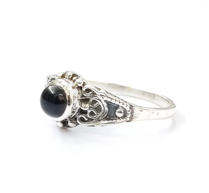 Vintage Handmade 925 Silver <b>Black</b> Onyx Stone <b>Ring</b> Antique Style Gemstone Statement <b>Ring</b> - Wholesale Jewelry Made India - Product Image 2