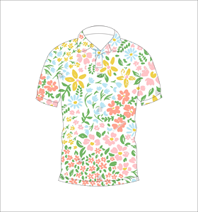 Polo à manches courtes pour hommes, blanc, imprimé floral multicolore, décontracté, mode été, chemise de golf - Product Image 4
