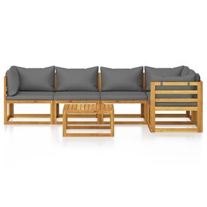 Set Lounge da Giardino Modulare Grande in Legno Massello di Acacia Grigio Scuro - Mobili da Esterno di Qualità Premium - Product Image 3