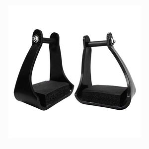 Estribos de Aluminio de la Mejor Calidad 100% con Almohadilla de Goma y Tachuelas Metálicas, Estribos Negros para Caballo con Almohadilla de Goma - Product Image 2