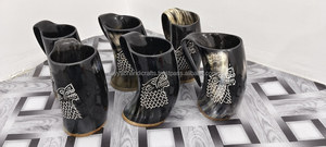 Viking Wine Horn <b>Mug</b> Top Trending Europe-Style Carved Drinking Horn Tankard Buffalo Ox Horn Agate Coffee - Product Image 4