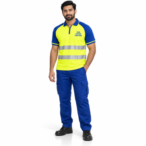 Polo de travail haute visibilité respirant et antibactérien en polyester certifié CE pour techniciens utilitaires, ingénieurs sur le terrain et vêtements de travail extérieurs - Product Image 6