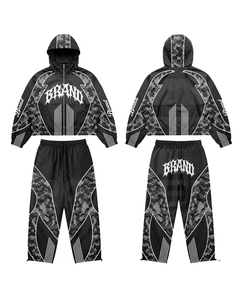 Windbreaker Printed Tracksuit Set Hooded Zipper Jacket and <b>Pants</b> Quick Dry 100% Nylon Sublimation Design Tracksuit - Product Image 1