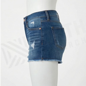 Cotton <b>Button</b> Closure Breathable Denim Shorts For Women Female Booty <b>Jeans</b> Adult Girls Customized Color Streetwear Fit - Product Image 3