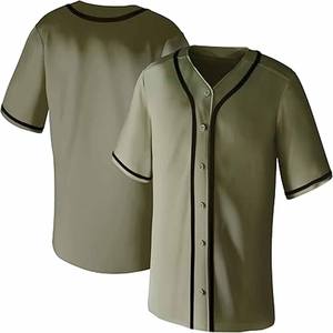 Maillot de baseball personnalisé à manches courtes pour équipes, style boutonné, envoyé par Dress Sports - Product Image 1