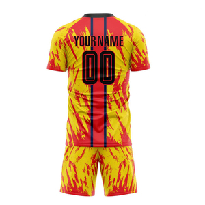 Uniforme de football imprimé à manches courtes haute performance, grande taille, avec tissu respirant et anti-humidité pour le confort et l'agilité - Product Image 6