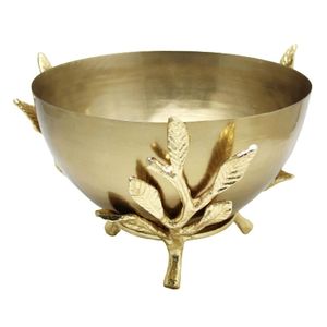 Luxury Golden Feather Stand Stainless Steel Serving Bowl Decorative Large Metal Salad Fruit Basin Wedding <b>Table</b> Decorative Bowls - Product Image 4